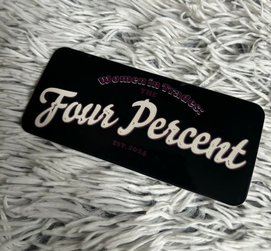 New Large Four Percent Logo Sticker